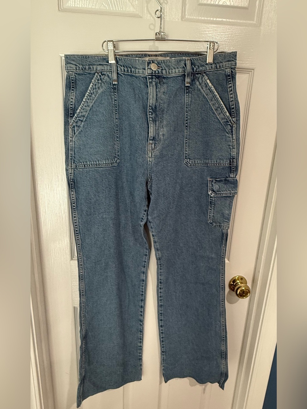 Hudson Jeans Straight Leg Carpenter Jeans in Blue Denim
